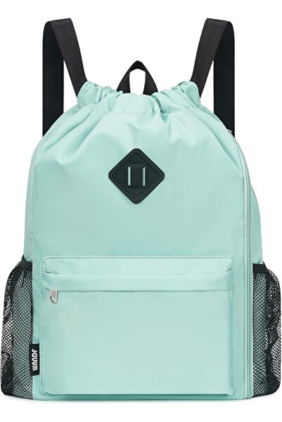 WANDF Drawstring Backpack Sports Gym Sackpack with Mesh Pockets Water Resista...