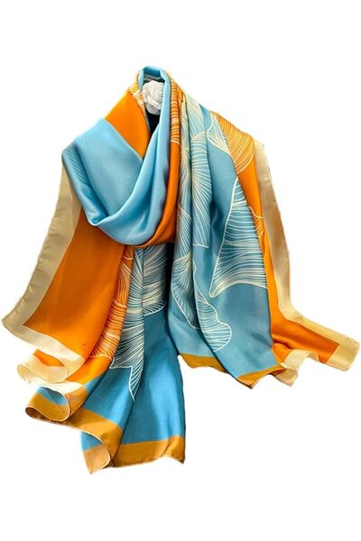 GENERAL Fashion Scarves 100% Satin Silk Scarf Long Lightweight Sunscreen Shaw...