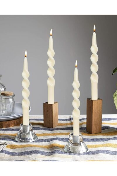 GENERAL Pink Spiral Taper Dinner Candles Conical Stick Candles Wax Unscented ...