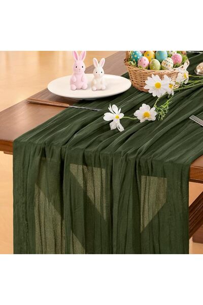 GENERAL Socomi Cheesecloth Table Runner 10ft Gauze Boho Rustic Dusty Pink Che...