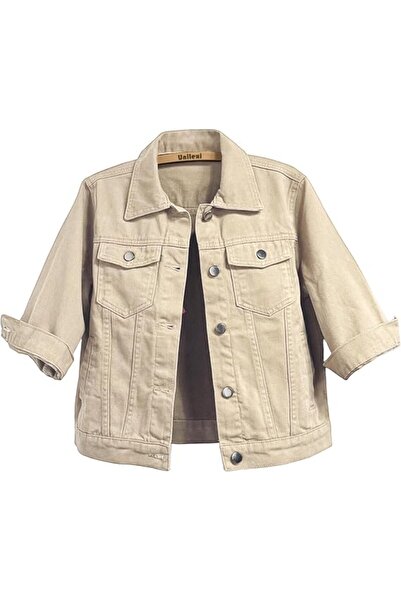 GENERAL Unilexi Women's 3/4 Sleeve Colored Cropped Denim Jacket Light Wash Sh...