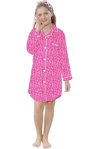 GENERAL Schbbbta Girls Boys Satin Pajamas Set, 2Piece Silk Nightwear Button-D...
