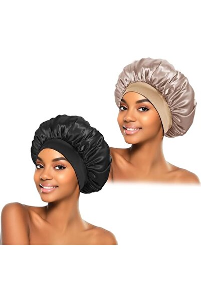 ZHENSILK 2Pcs Silk Bonnet for Sleeping, Satin Hair Bonnets, Soft Elastic Band...