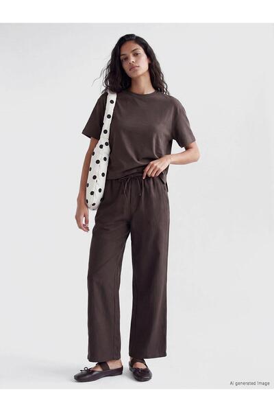 LC Waikiki Elastic Waist Wide Leg Women's Trousers (W6)