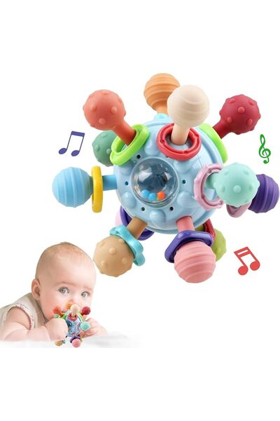 GENERAL Anzimo Baby Sensory Teething Toys - Montessori Teethers & Rattles - B...
