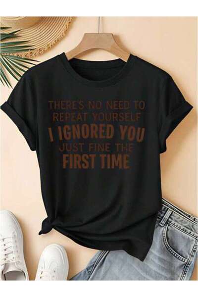 NOURAM Funny Quote, Women's I Ignored You Just Fine The First Time, Pure Cott...