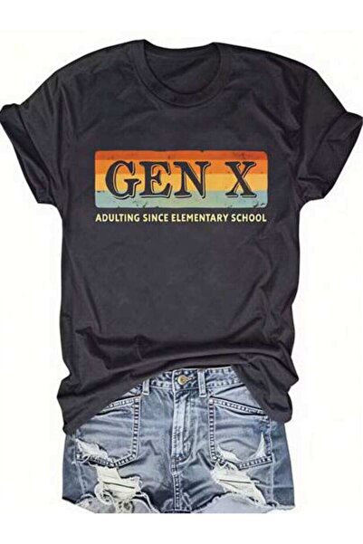 23ERVA Casual, Women's T-Shirt, Gen Adulting Since Elementary School, Everyda...