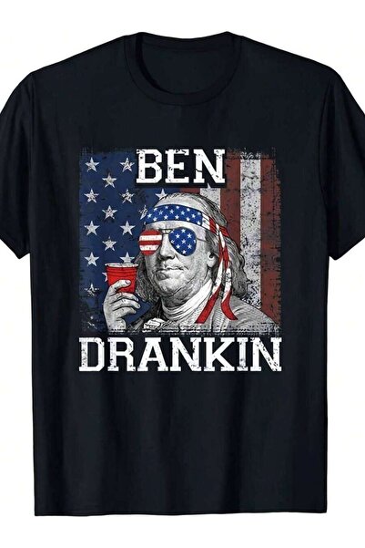 LİNA06 Ben Drankin Beer 4th Of July Funny Patriotic Usa Unisex T ShirtSame St...