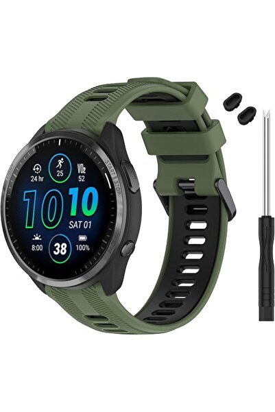 GENERAL حزام متوافق مع ساعة Garmin Forerunner 965 - حزام ساعة بديل من السيليك...