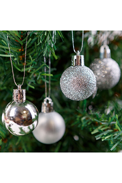 Alista Home Christmas bauble set, silver, 12 pcs, 3 cm, matte / glossy / glitter