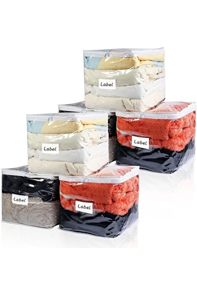 Heonay Clear Zippered Storage Bags Plastic Sweater Storage Bags with Zipper 6...