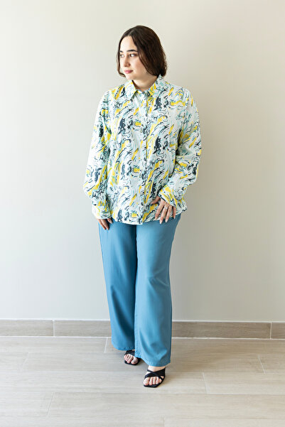 LINELLE Sky Blue Print Wide-Leg Co-Ord Set