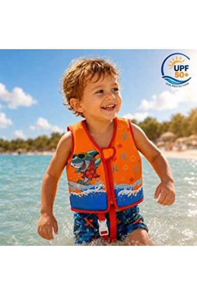 OEM Πορτοκαλί και γαλάζιο αφρώδες σωσίβιο γιλέκο κολύμβησης με σχέδια (1-3 ετ...