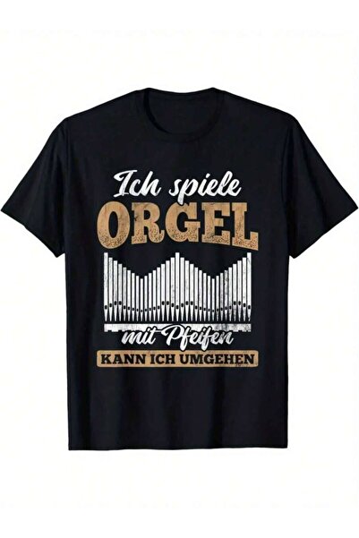 4Car تي شيرت بتصميم جرافيكي مضحك لعازف الأورغن - تصميم "Ich Spiele Orgel"، تي...