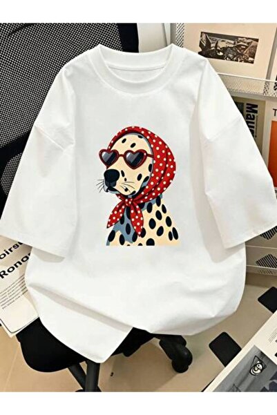 2BIR Cute Dalmatian Dog, Women's Heart Sunglasses Red Bandana Design, Pure Co...