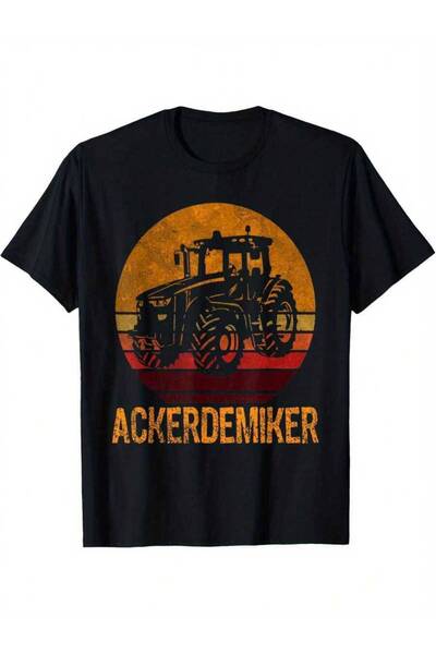 4Car تي شيرت رجالي فينتاج أسود بتصميم ممزق من ACKERDEMNIKER Tex & Tracor، قمي...