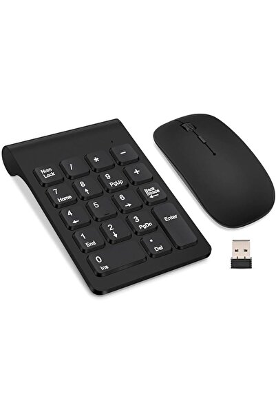 ALMEKAQUZ Wireless Numeric Keypad, Mini 2.4G 18 Keys Number Pad, Portable Sil...