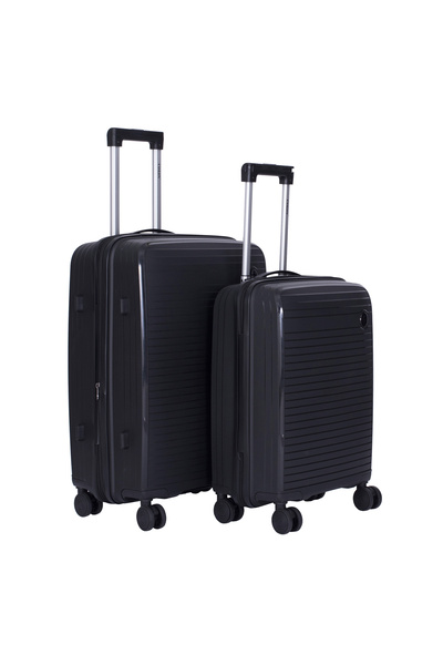 CASLON Set Trolere Basic 55 + 65 cm, Polipropilenă, 4 Roți Duble 360°, Negru