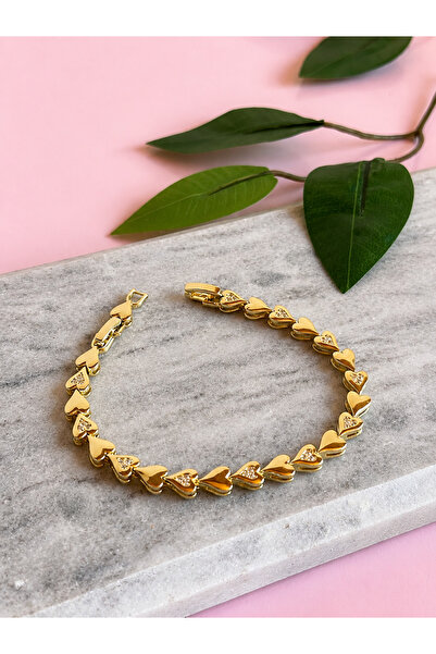 FLAWSOME JEWELRY STORE Xuping Steel Tarnish Resistant Heart Bracelet with Zir...