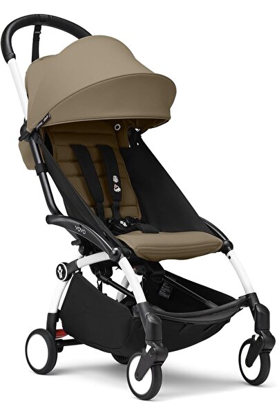Stokke عربة أطفال YOYO3 من 6 أشهر فصاعداً - تتضمن هيكل أسود/وسادة مقعد حجرية ...