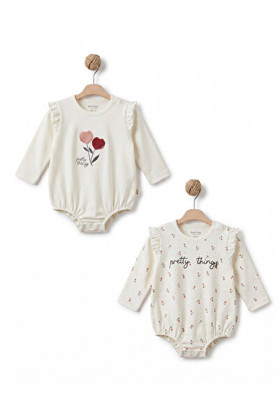 BabyCosy Organic Wear 100% Organic Cotton, Baby Girl 2-Piece Oversize Bodysui...