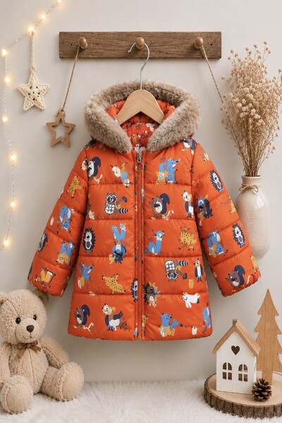 DeKuBaby Raccoon and Mole Figured, Fleece Hooded, Zippered, Plush Fur Inside,...