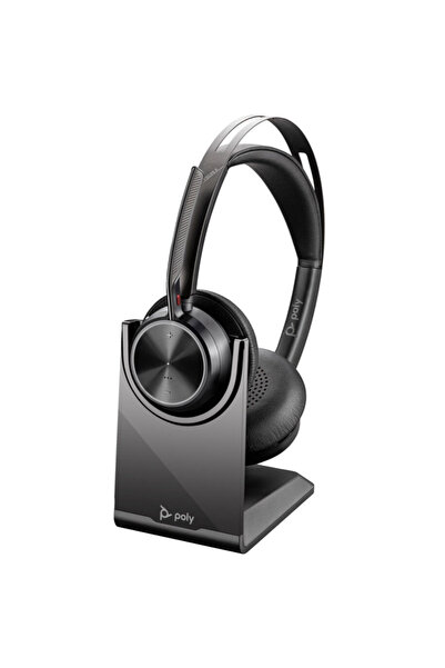 HP Poly Voyager Focus 2 Ακουστικά USB-C με Αντάπτορα USB-C/A και Βάση Φόρτισης