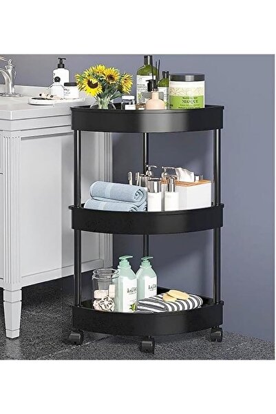 PYEBE Shower Caddy Corner Shelves, Bathroom Shelving Unit Cart with Wheel, Pl...