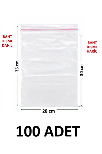 MTKardeşler 28X30 +5 cm Transparent Nylon Bag with Polyethylene Tape 28X35 cm...