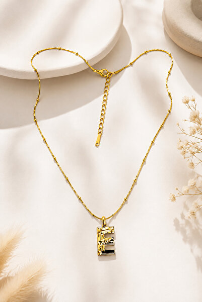 Archhazel Jewelery Double Color E Letter Steel Necklace
