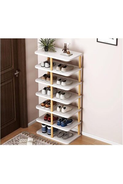 GENERAL Vertical Shoes Rack, 8 Tiers Narrow Shoe Storage Organizer Space Savi...
