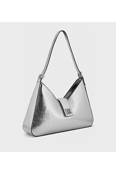 Nine West حقيبة كتف نسائية فضية سادة