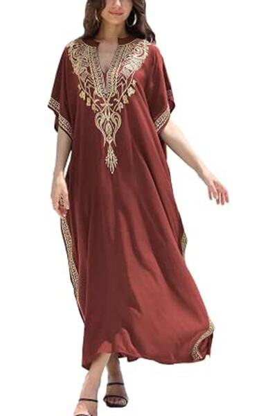 YouKD Women's Boho Long Kaftan Dress Maxi Cardigan One Size Loungewear Bikini...