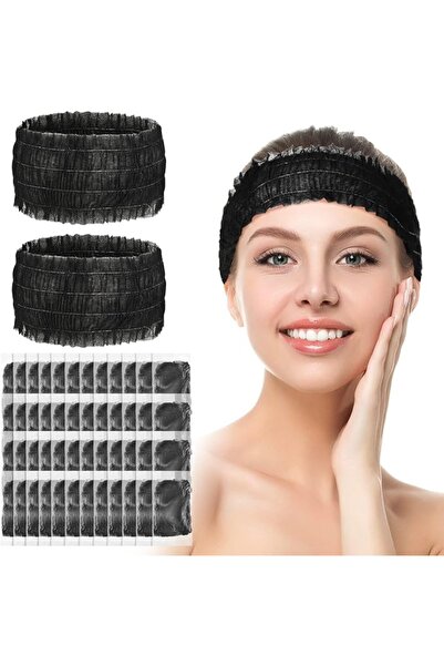 NALACAL 100 Pieces Disposable Spa Headbands, Hair Band Professional Salon Mak...