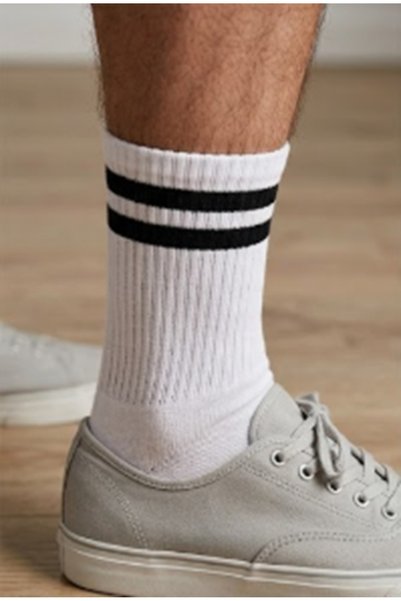 Generic Brand 6-Pack Striped Unisex Cotton Tennis Socks