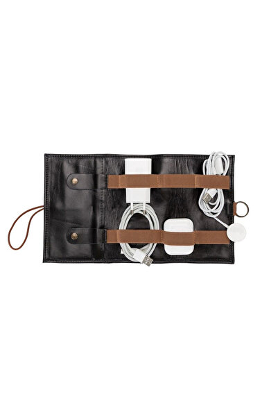 SORA GROUP Leather Cable Accessory Carrying Case Rst1 Black