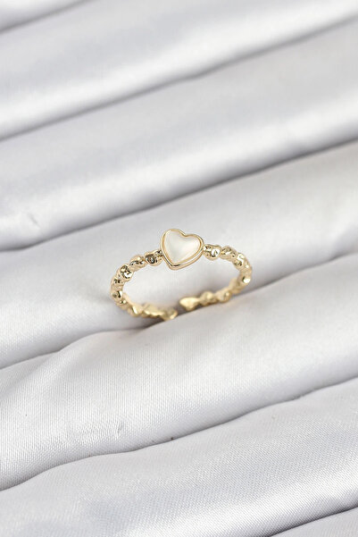 SORA GROUP Brass Gold Color Heart Model Women's Ring