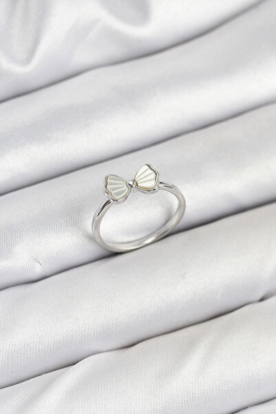 SORA GROUP Brass Silver Color Bow Model Women's Ring