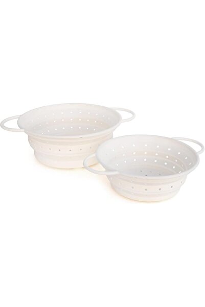 KASTWAVE Collapsible Round Colanders with Handles & Trivet Mat for Hot Pots a...