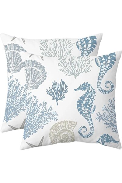 Beauenty Beach Themed Ocean Coral Seahorse Decorative Pillow Cases，Sofa Cushi...
