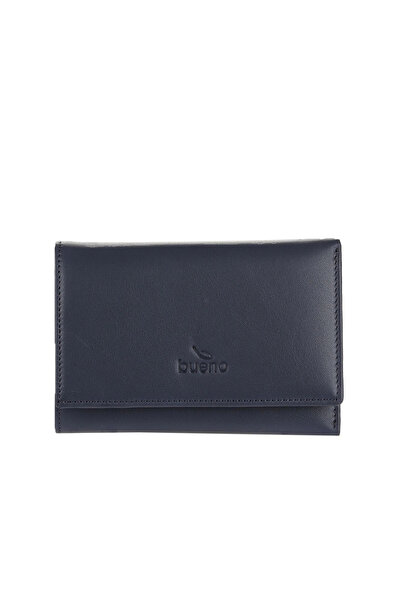 BUENO Navy Blue Leather Women's Wallet