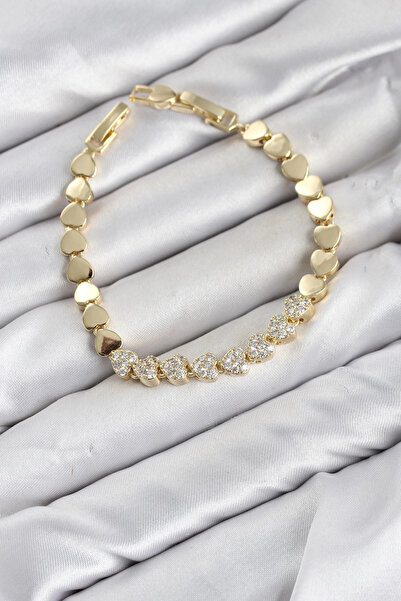 SORA GROUP Cm Heart Model Zircon Stone Vip Series Gold Color Brass Women's Br...