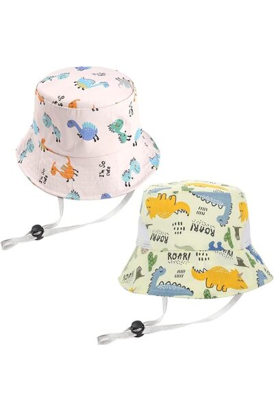 KASTWAVE 2 Pack Baby Sun Hats for Toddlers, Adjustable Breathable Kids Bucket...