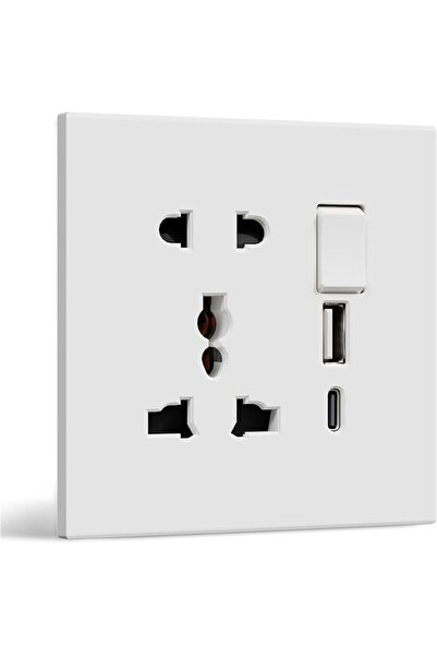 Bseed مقبس حائط عالمي بخمسة مسامير مع منافذ شحن USB C و USB A، لوحة كمبيوتر م...