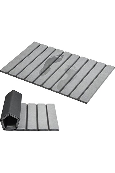 Tazweeq Foldable Stone Bath Mat, Non-Slip Diatomaceous Earth Bath Mat, Super ...