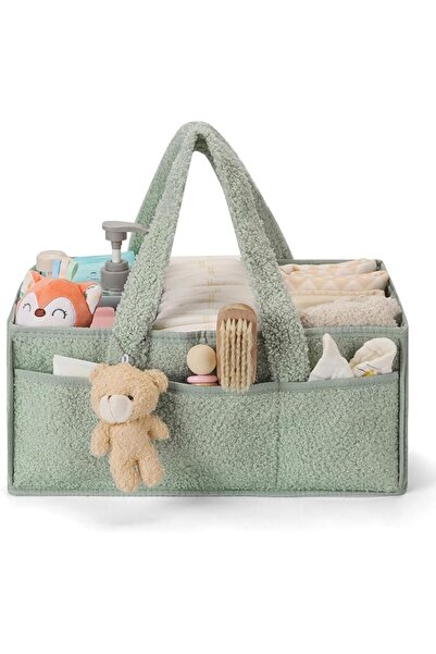 OASISGALORE Baby Diaper Caddy Organizer, Pink Caddy Organiser Basket for Wipe...