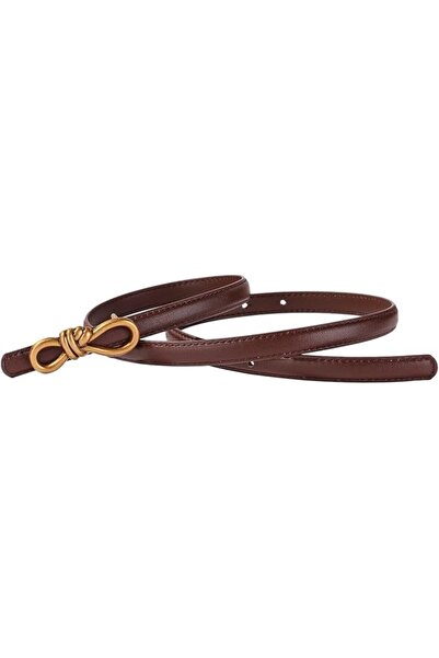 GENERAL Women's Decorative Belt Women Leather Knotted Thin Waist Belt Geometr...