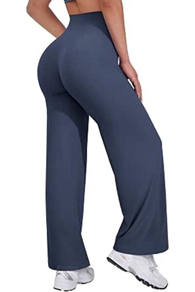 VOYJOY Straight Leggings Bottoms Womens Wide Leg 29"/ 31.5"/33"/35" Pants | H...