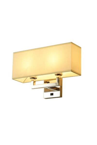Siera Hotel Wall Sconce Chrome Beige Shade + Switch BJ 015