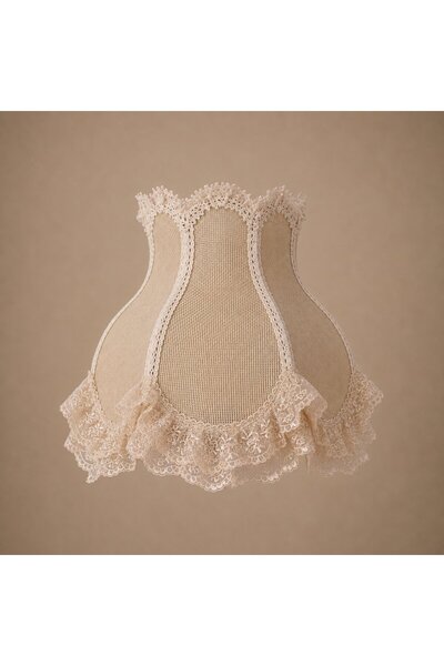 Dekovien Cross-Stitch Covered Handmade Lampshade 27X25Cm